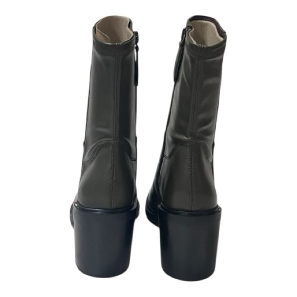Franco Sarto Penelope Olive Green Mid Calf Leather Chunky Heel Bootie Size 5.5 — image 5 of 8